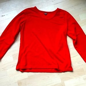 Bright red fleece sweatshirt